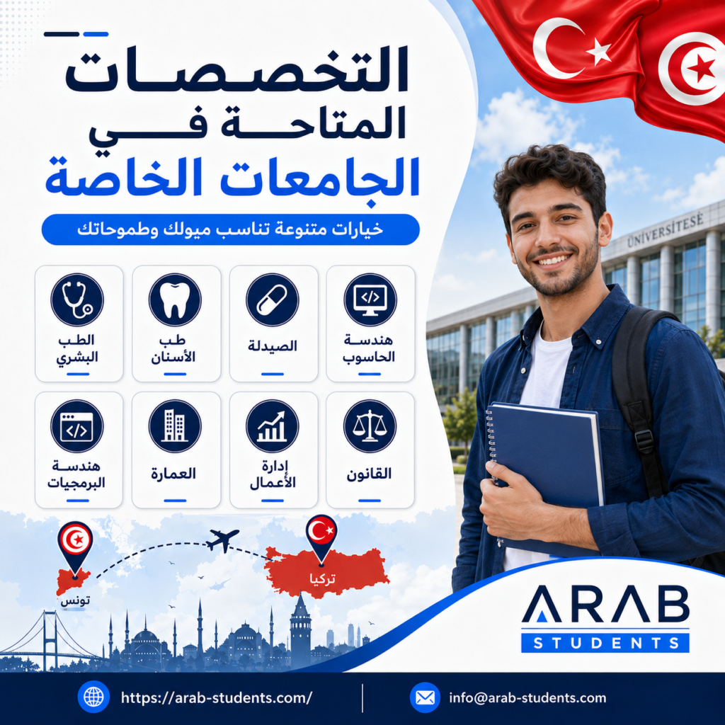 التخصصات المتاحة في الجامعات الخاصة التركية